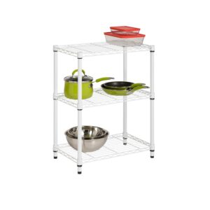 3-Tier Heavy-Duty Shelving Unit with 250-lb Weight Capacity - White