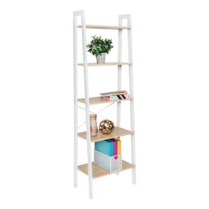 5-Tier Wood and Metal A-Frame Ladder Shelf - Natural and White - 239