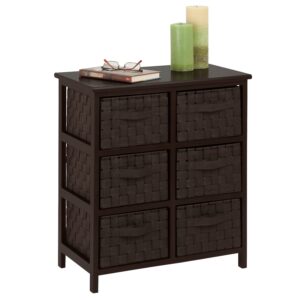 Woven 6-Drawer Storage Chest - Black